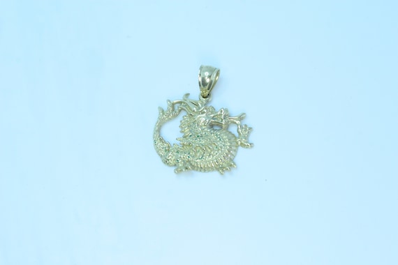 14k Gold Dragon Pendant for Necklace