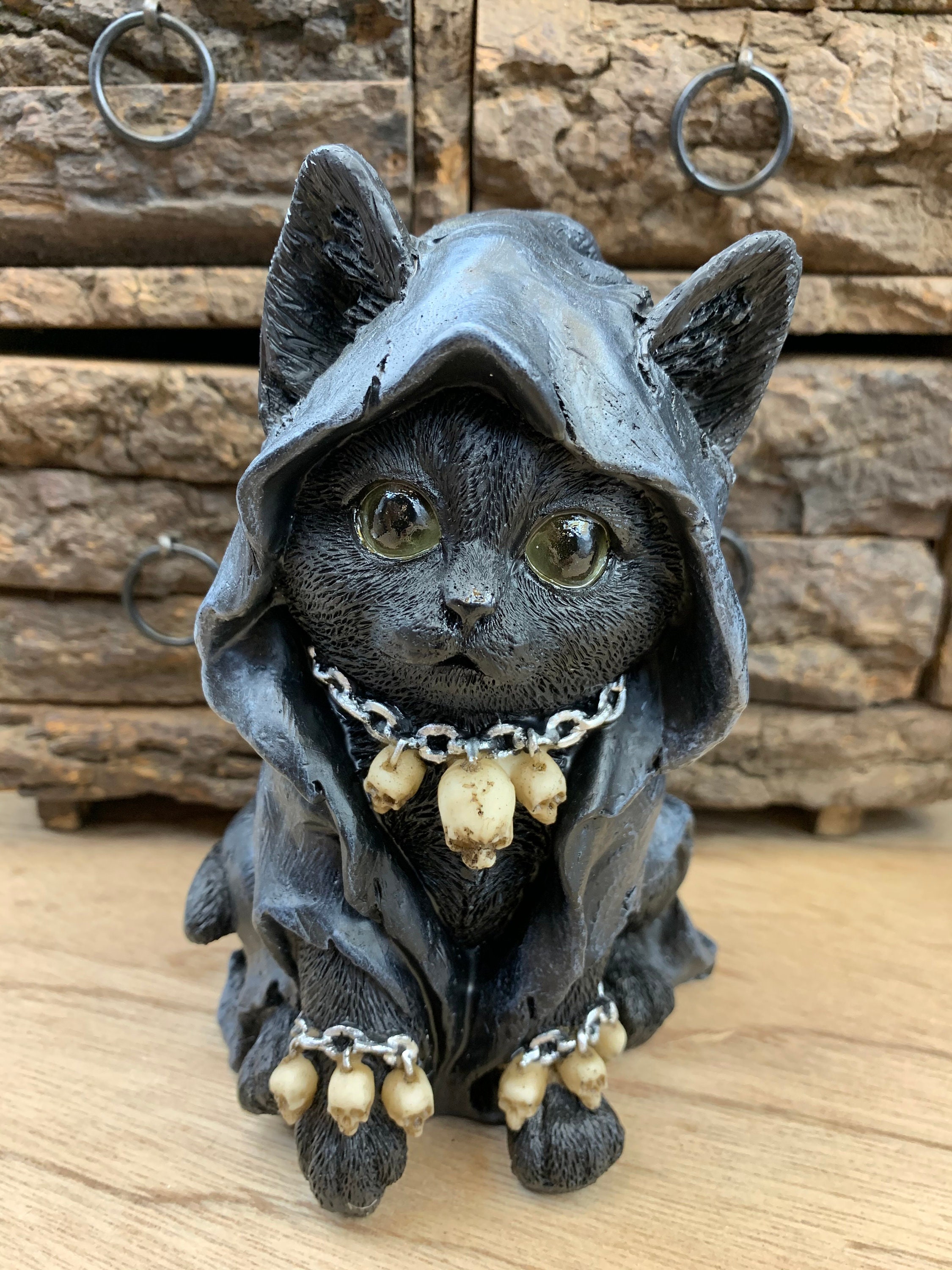 Reapers Feline Cloaked Grim Reaper Cat Figurine Etsy