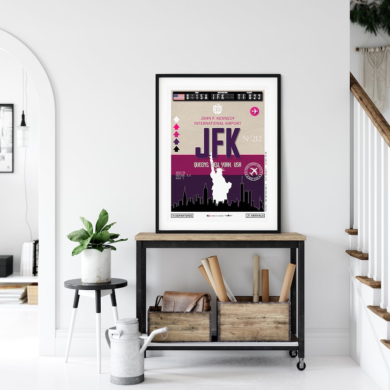 USA travel poster Poster New York travel poster Vintage travel poster Wall art Gift Airport tag Print Home decor Art Artwork
