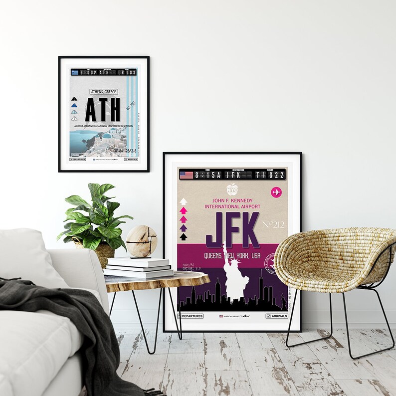 USA travel poster Poster New York travel poster Vintage travel poster Wall art Gift Airport tag Print Home decor Art Artwork