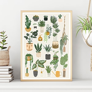 Zimmerpflanze Kollektion Poster Illustration Print