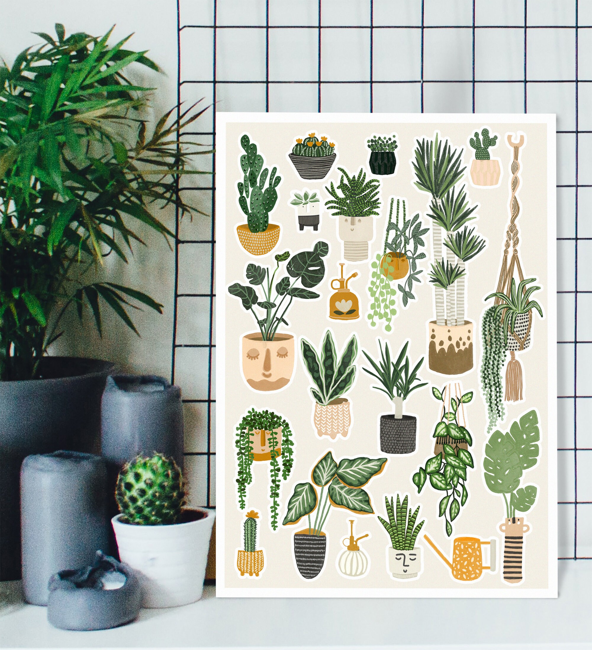 House Plant Collection Poster Illustration Print Etsy UK