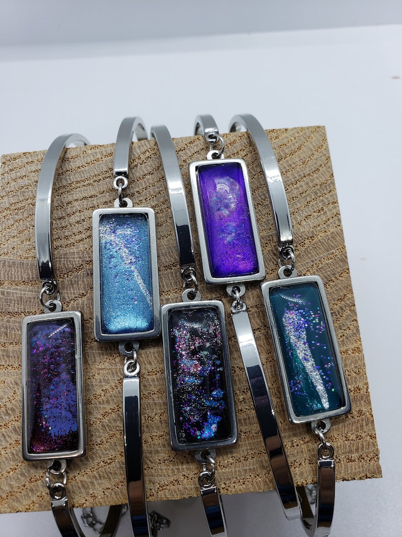Custom Color Iridescent Holographic Hand Painted Bracelet Etsy