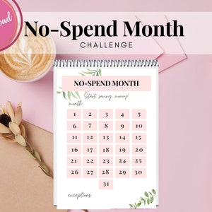 No-Spend Month Challenge Printable, Financial Planner Printable Page, Finance Planner,  Budget Planner