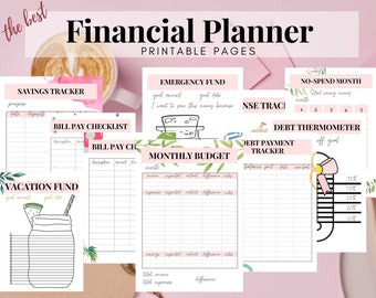 Financial Planner Printable Pages, Finance Planner, Printable Financial Journal,  Budget Planner Kit, Budget Binder,Financial Planner Bundle