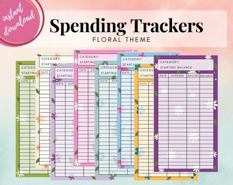 Spending Tracker Printable, Cashless Spending Trackers, Cash Envelope Inserts, Cash Spending Log, Budgeting Inserts, Spending Tracker