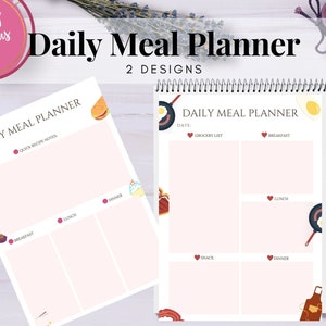 Meal Planner Kit, Meal Planner Templates Pack, Meal Planner Printable Pages, Daily Meal Plan, Monthly Meal Plan, Grocery List Printable image 2