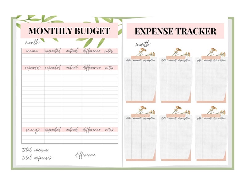 Financial Planner Printable Pages, Finance Planner, Printable Financial Journal, Budget Planner Kit, Budget Binder,Financial Planner Bundle image 4