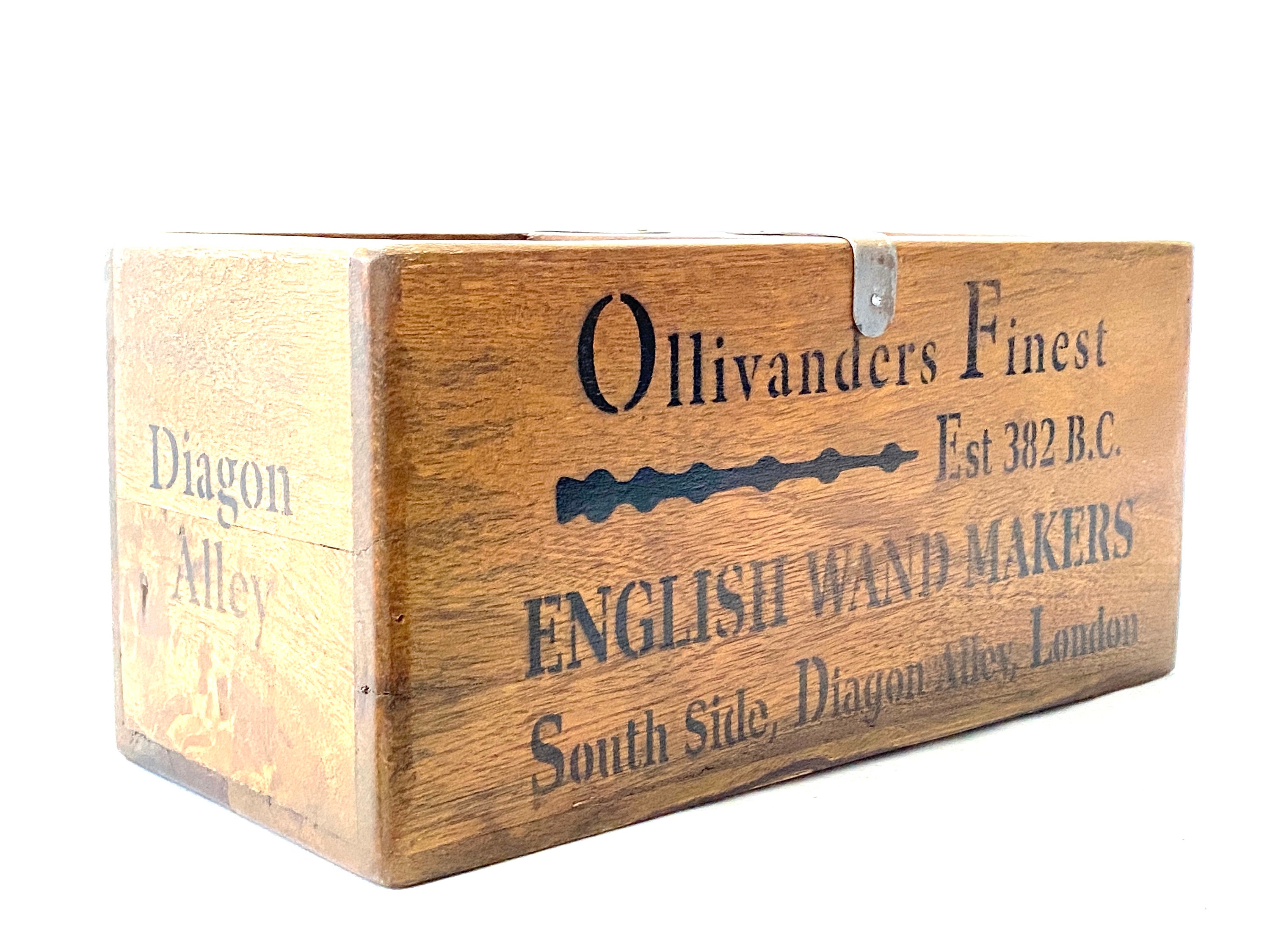 RUSTIC ANTIQUED VINTAGE WOODEN OLLIVANDERS BOXES CRATES TRUGS WITH LID HANDMADE 