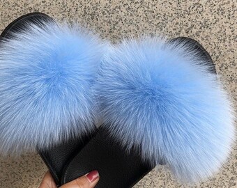 light pink fluffy slides