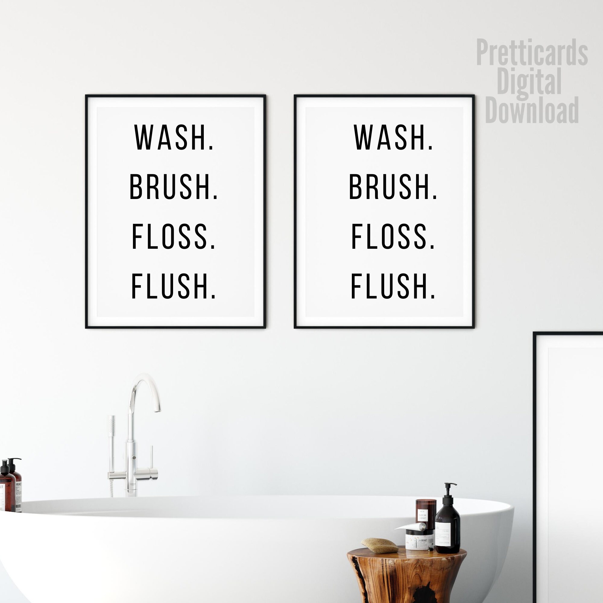 Señales de baño letreros de baño imprimibles arte de la | Etsy