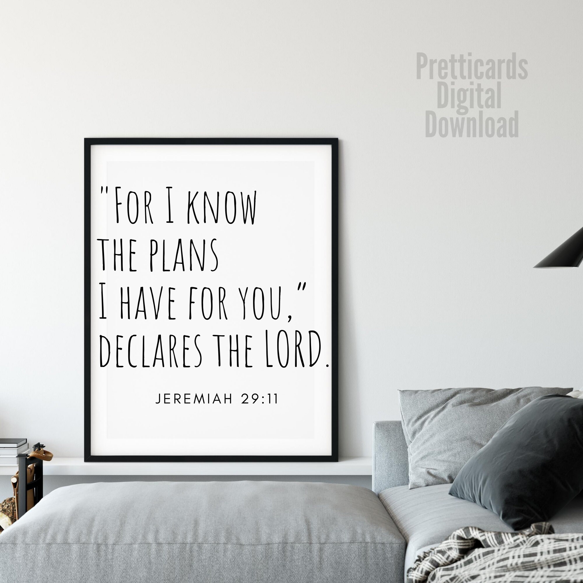 Christian Living Room Decor Jesus Wall art I know the plans Etsy