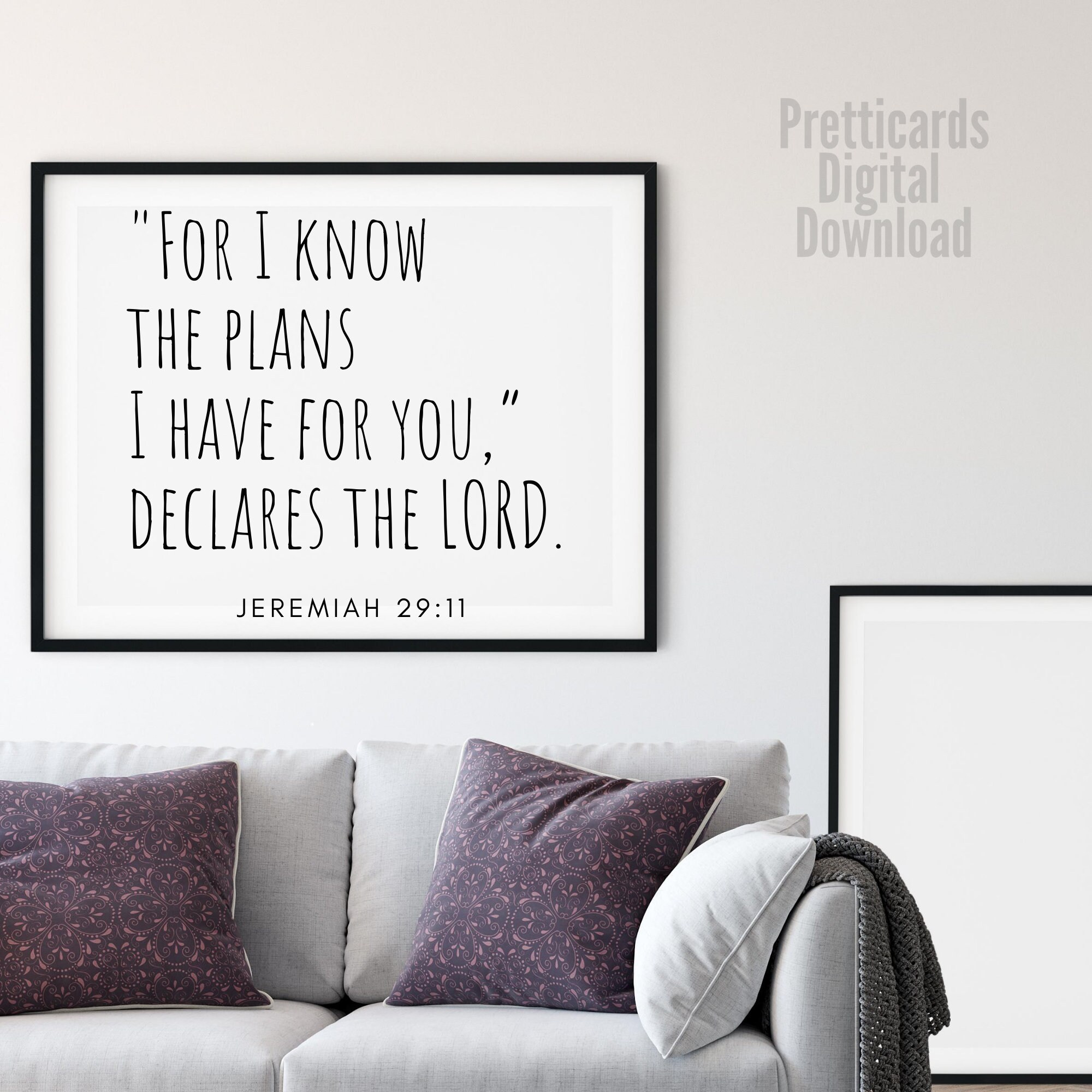 Christian Living Room Decor Jesus Wall art I know the plans Etsy