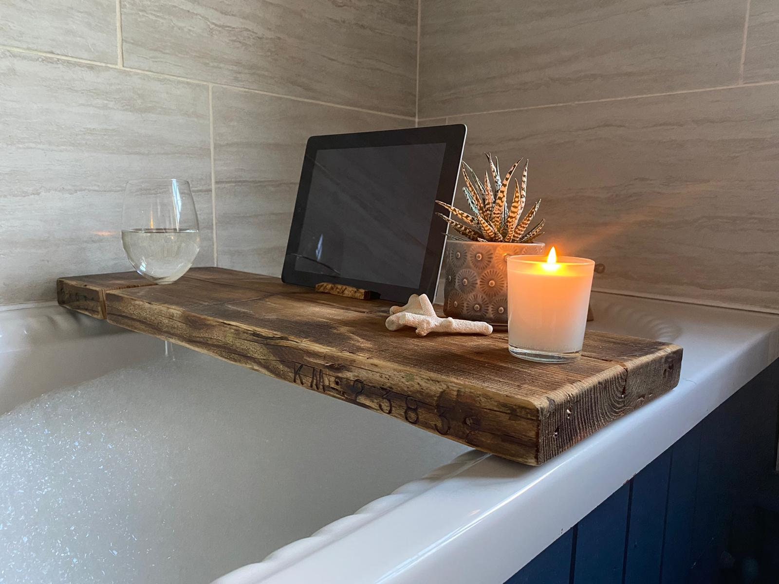 Handmade Rustic Bath Caddy Etsy