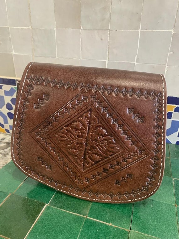 Moroccan Leather Bag Boho Crossbody Bag,handmade g