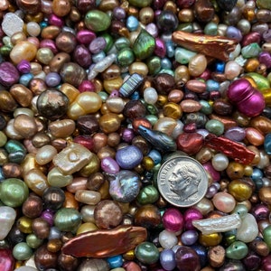 Assorted Loose Freshwater Pearls, Mixed Freshwater Pearls, Assorted Freshwater Pearl Beads, Coin Pearls, Faceted Pearls, Round Pearls image 5