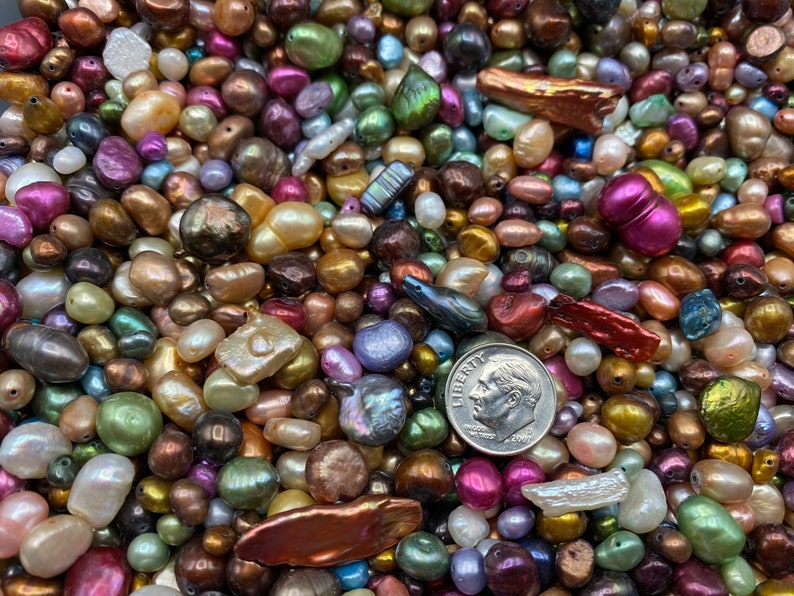 Assorted Loose Freshwater Pearls, Mixed Freshwater Pearls, Assorted Freshwater Pearl Beads, Coin Pearls, Faceted Pearls, Round Pearls image 5