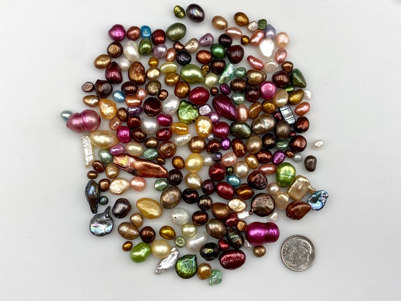 Assorted Loose Freshwater Pearls, Mixed Freshwater Pearls, Assorted Freshwater Pearl Beads, Coin Pearls, Faceted Pearls, Round Pearls image 9