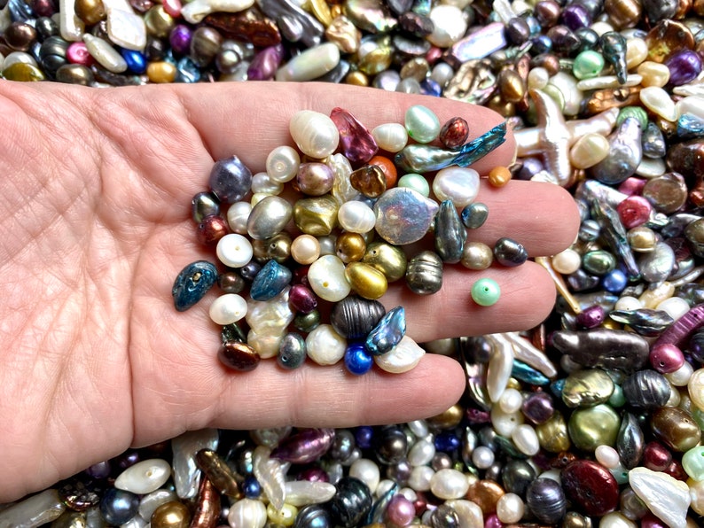 Assorted Loose Freshwater Pearls, Mixed Freshwater Pearls, Assorted Freshwater Pearl Beads, Coin Pearls, Faceted Pearls, Round Pearls image 8