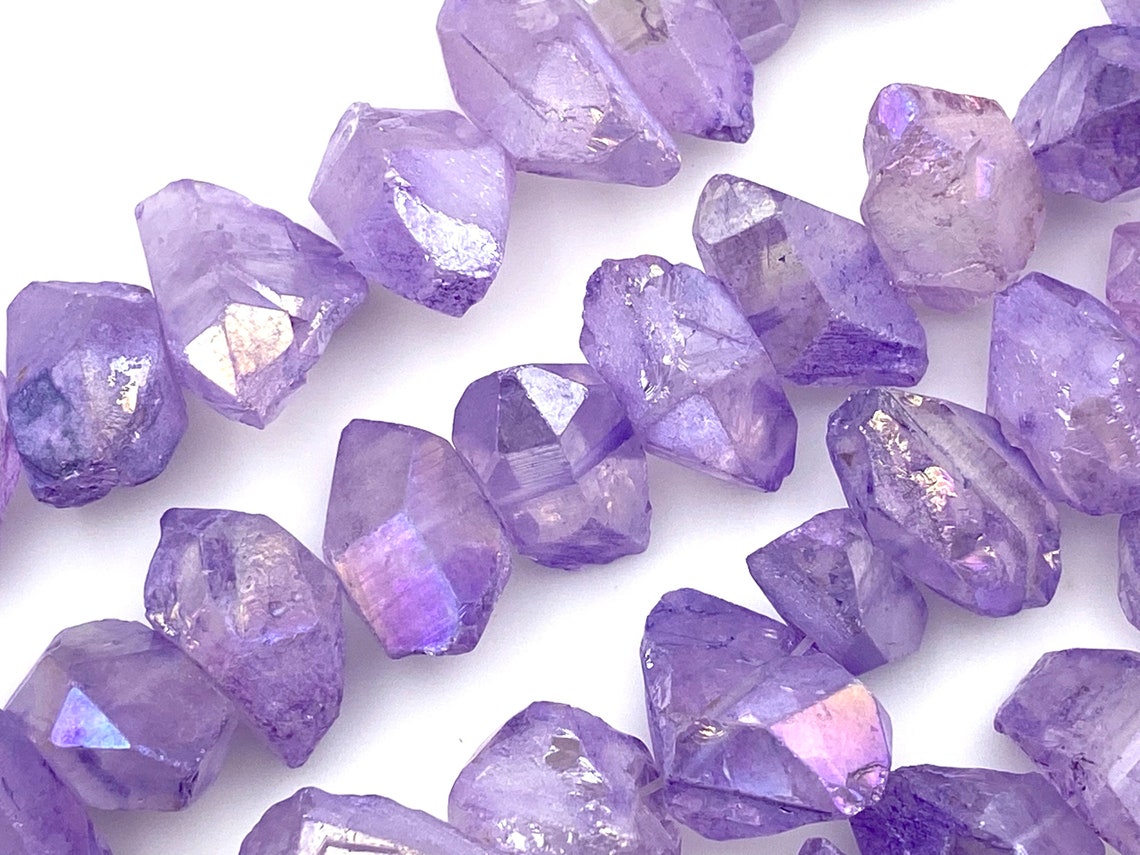 Center Drilled Purple Quartz Crystal Points Matte Quartz Etsy New Zealand