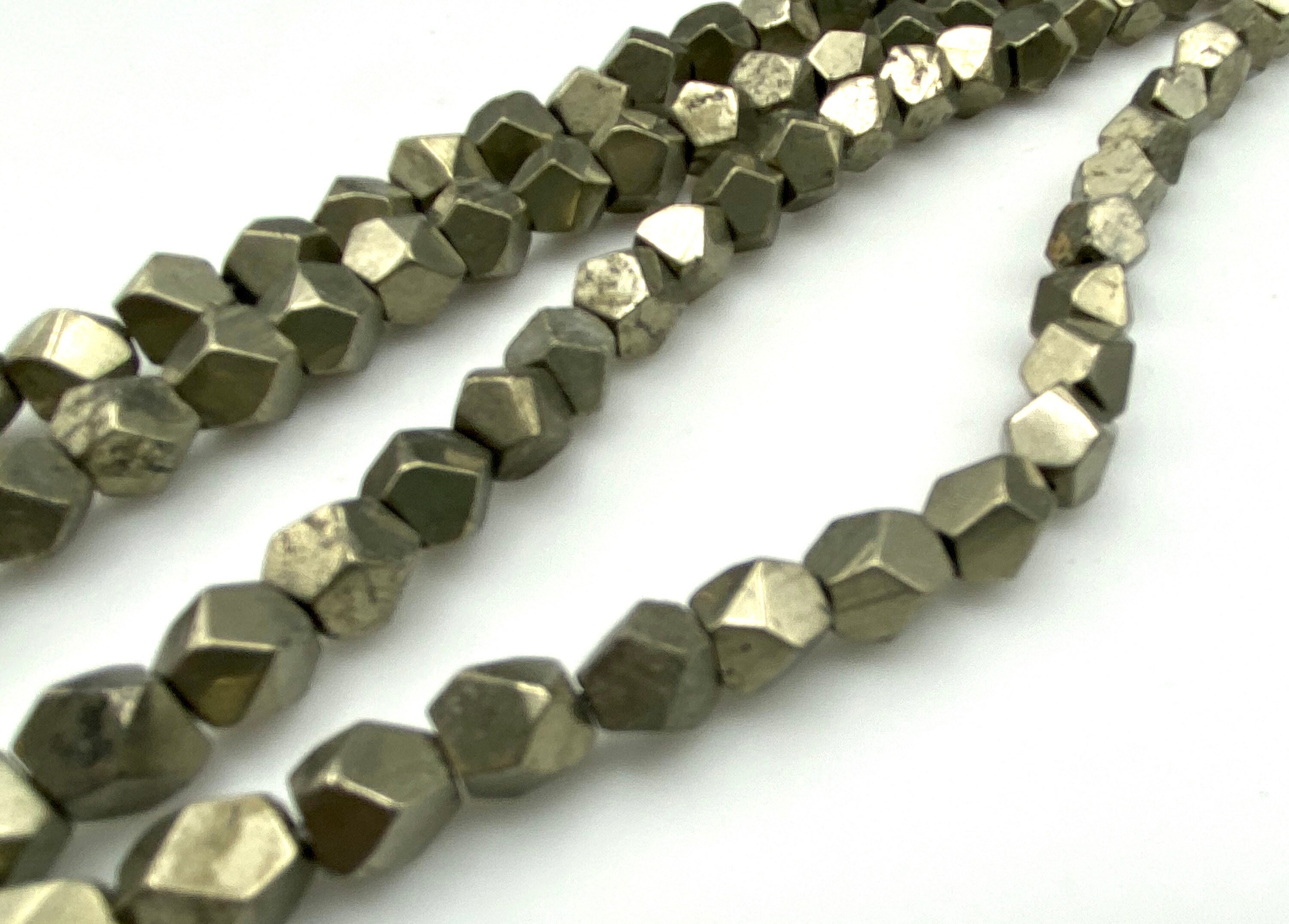 Full Strand Faceted Pyrite Beads 78mm Pyrite Beads 8mm Etsy