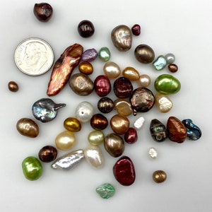 Assorted Loose Freshwater Pearls, Mixed Freshwater Pearls, Assorted Freshwater Pearl Beads, Coin Pearls, Faceted Pearls, Round Pearls image 7