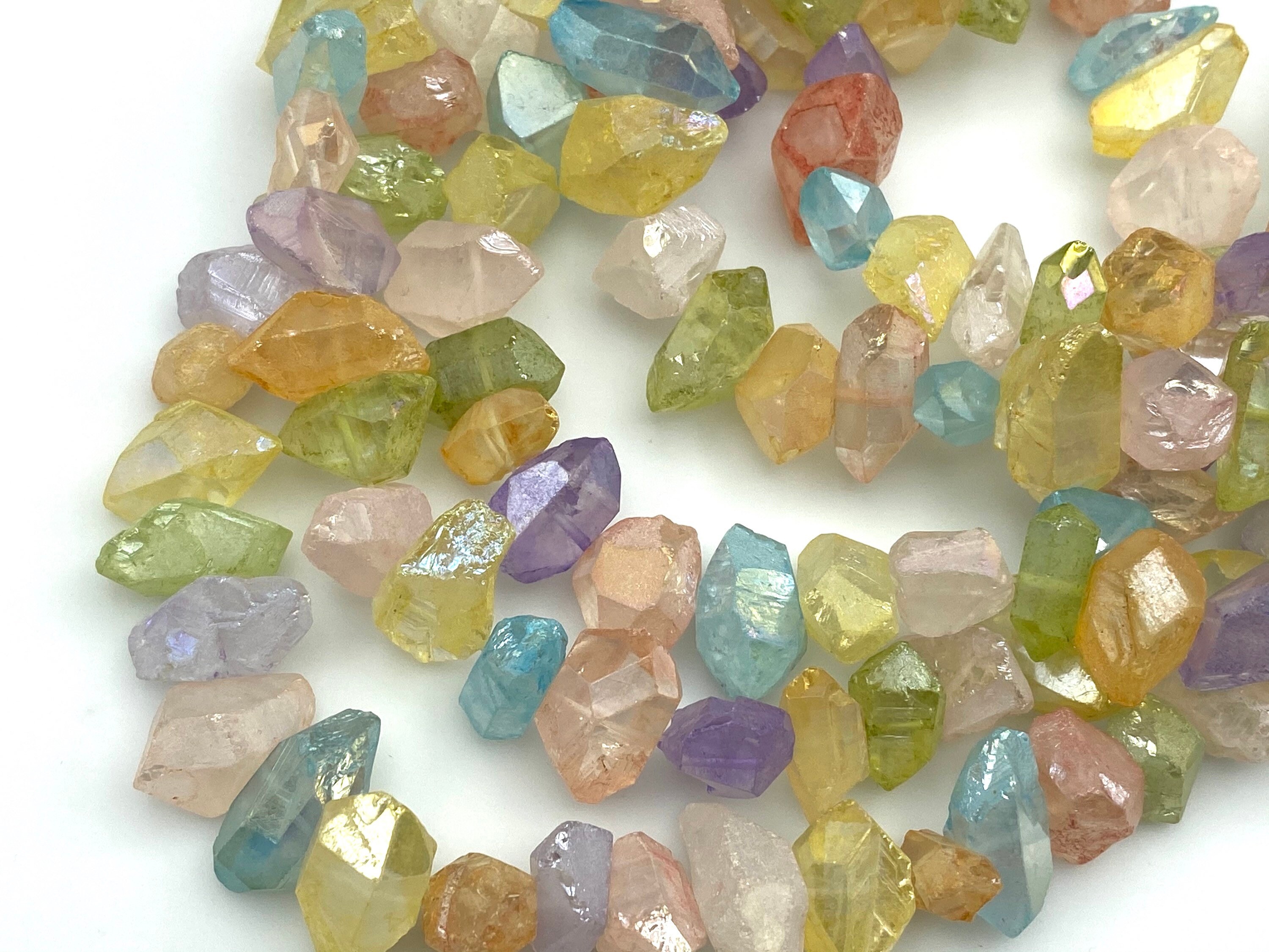 Center Drilled Multicolor Quartz Crystal Points Quartz Etsy