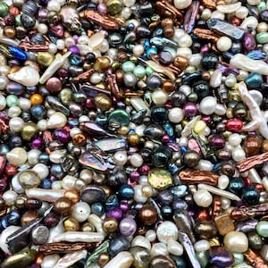 Assorted Loose Freshwater Pearls, Mixed Freshwater Pearls, Assorted Freshwater Pearl Beads, Coin Pearls, Faceted Pearls, Round Pearls image 1