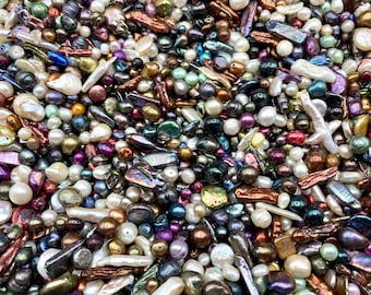 Assorted Loose Freshwater Pearls, Mixed Freshwater Pearls, Assorted Freshwater Pearl Beads, Coin Pearls, Faceted Pearls, Round Pearls