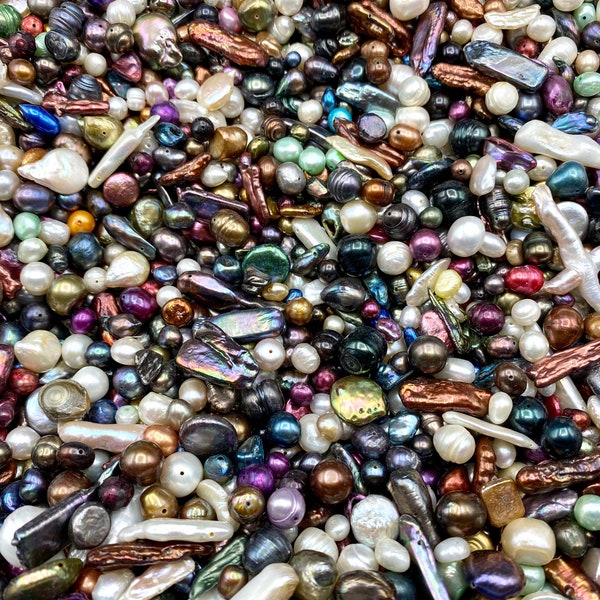 Assorted Loose Freshwater Pearls, Mixed Freshwater Pearls, Assorted Freshwater Pearl Beads, Coin Pearls, Faceted Pearls, Round Pearls
