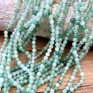 One Strand of 4mm Round Green Aventurine Beads 15.5inch Strand, Green Aventurine Round Beads, Natural Stone Beads