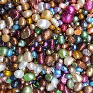 Assorted Loose Freshwater Pearls, Mixed Freshwater Pearls, Assorted Freshwater Pearl Beads, Coin Pearls, Faceted Pearls, Round Pearls image 2