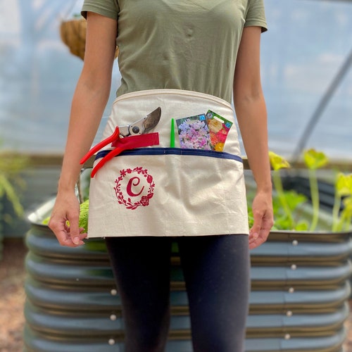 Monogrammed Garden Apron Unique Utility Apron Personalised Etsy Australia