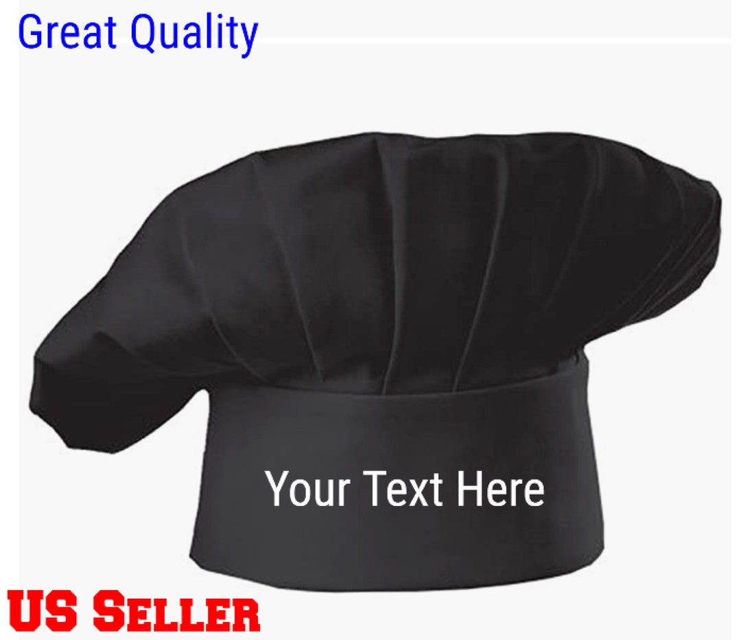 Personalized Chef's Hat in Black Custom Gift Custom Chef Hat Adjustable