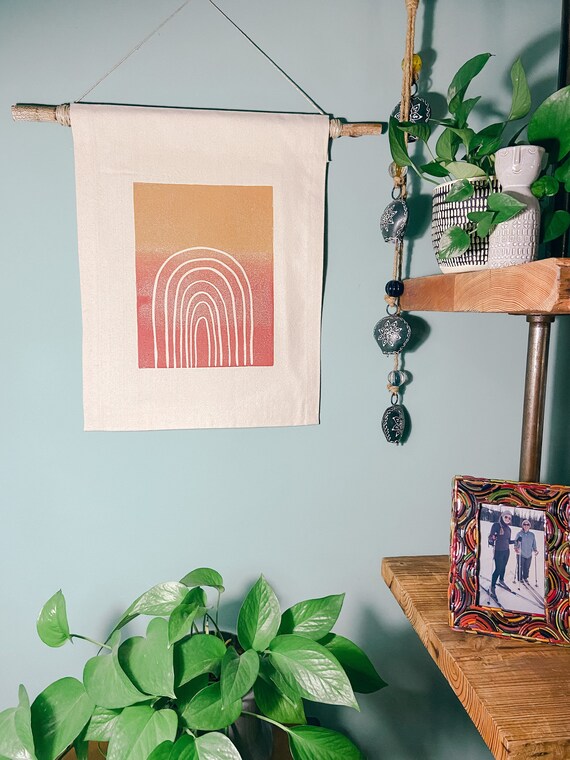 Rose Horizons Canvas Wall Hanging Etsy