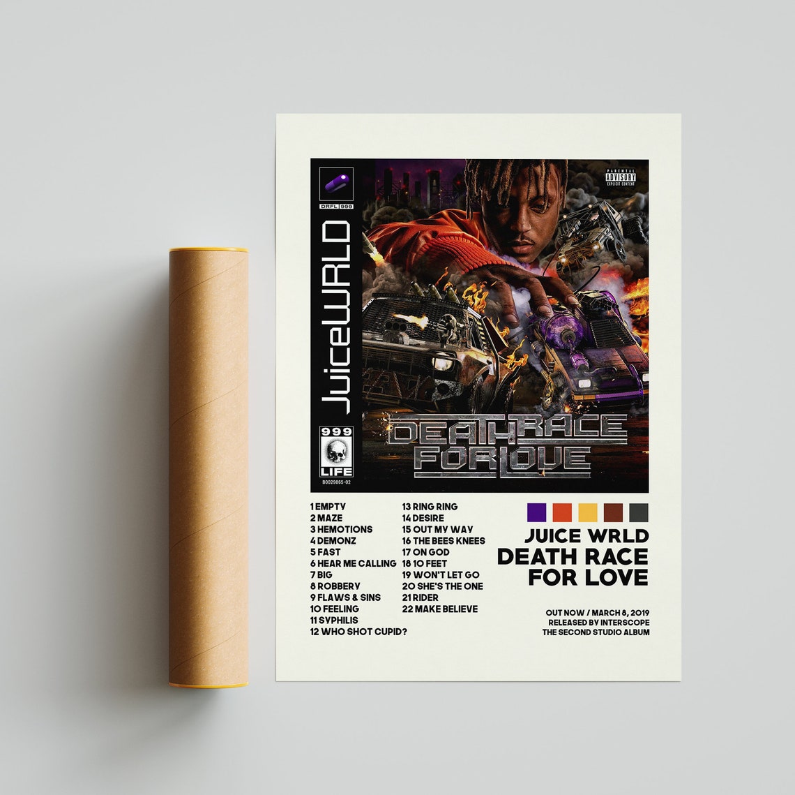 Juice Wrld Death Race for Love Album Tracklist Poster / Album Etsy