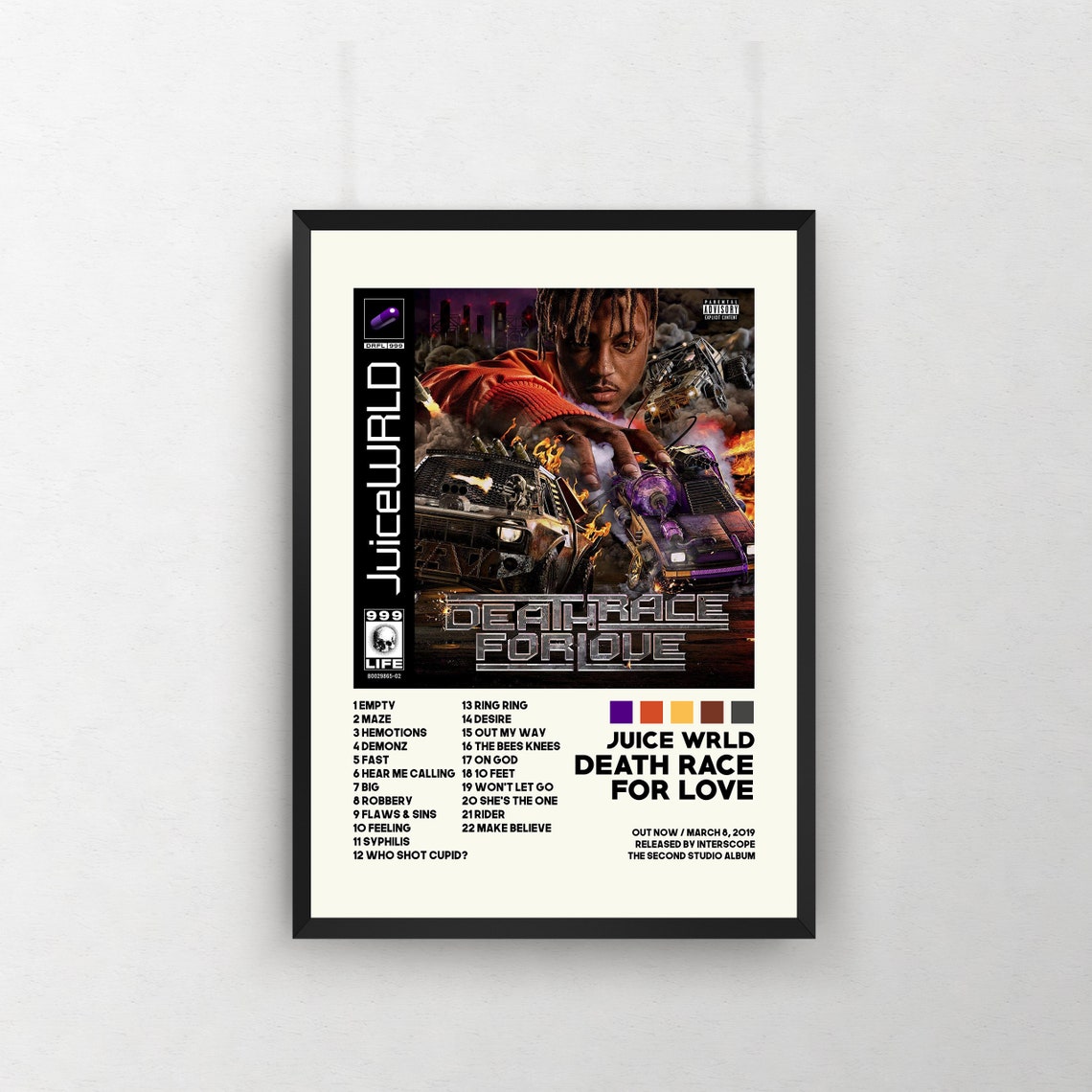 Juice Wrld Death Race for Love Album Tracklist Poster / Album Etsy