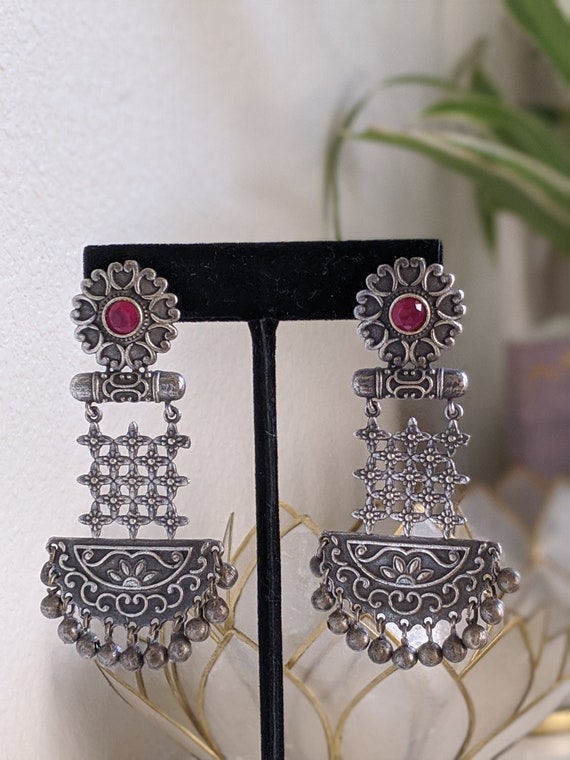 German Silver plated Light Weight jhumka Jhumki Earrings for women #GSWhite  | eBay