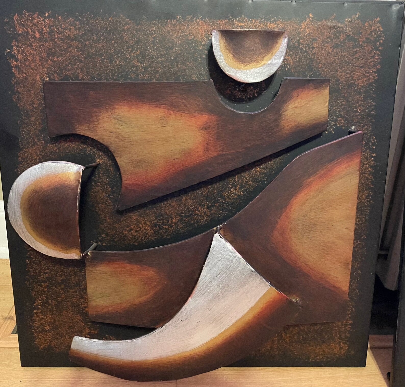 Set of 3 MCM Abstract Metal Wall Hangings Etsy