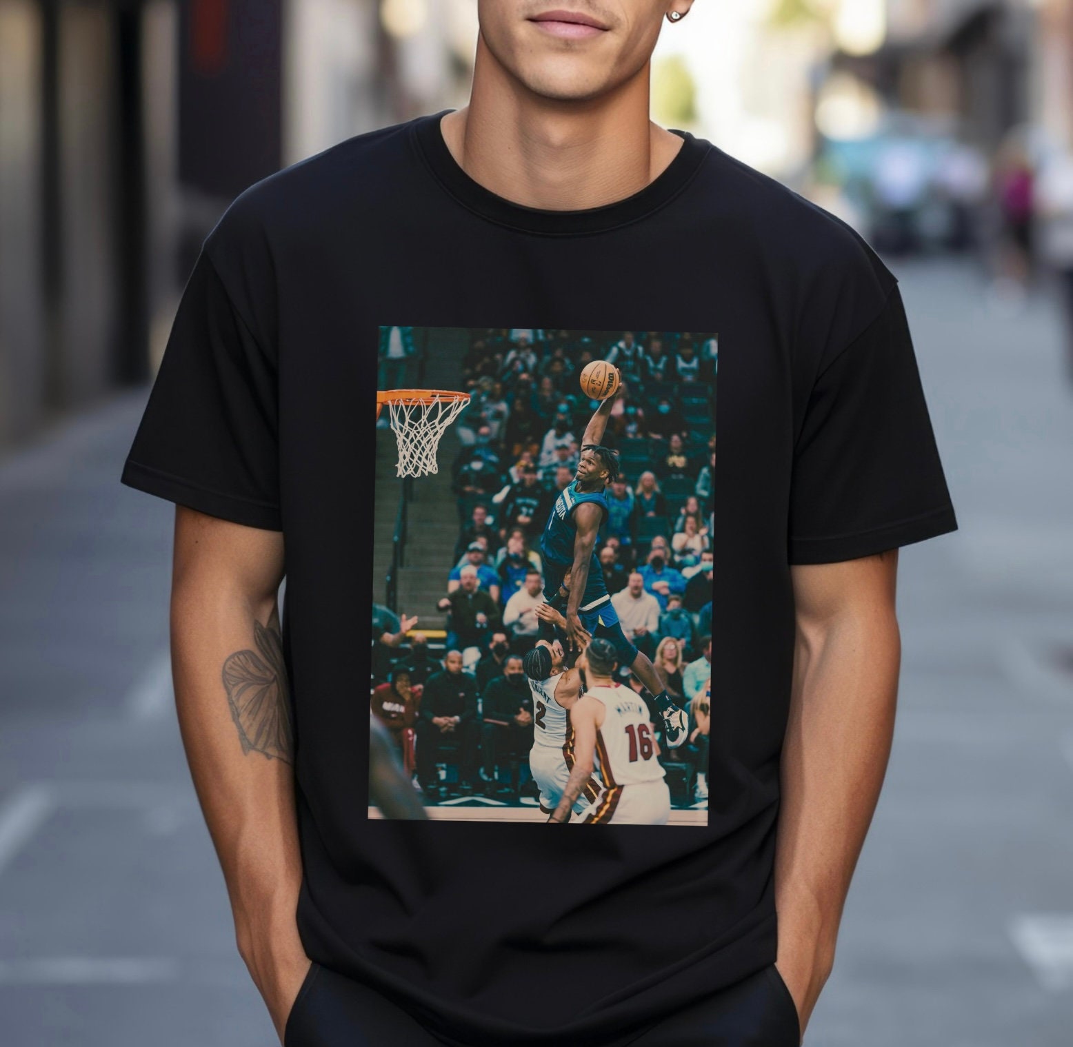 Anthony Edwards Dunk T-shirt, NBA, Basketball, Timberwolves, Unisex ...