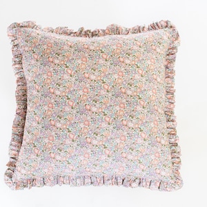 Liberty of London Cushion Cover with a Ruffled Frill / Michelle E / Floral Cushion Cover / Throw Pillow Cover