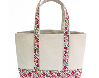 Liberty of London Tote Bag / Small Size Tote Bag / Cotton Canvas Tote Bag / Handmade tote bag / Women's Tote bag / Liberty D'Anjo pink