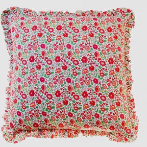 Liberty of London Cushion Cover with a Ruffled Frill / D&#39;anjo Tana Lawn / Throw Pillow Cover / Pillowcase made with Liberty Fabric