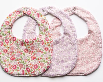 lockdown gift liberty of london Girls bibs Liberty pink suffolk bib Dribble bibs