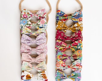 Liberty of London Baby Girl Headbands / Baby Hair Bows / Baby Shower Gift / New Born Headbands /Infant Headbands / Floral Print Bows
