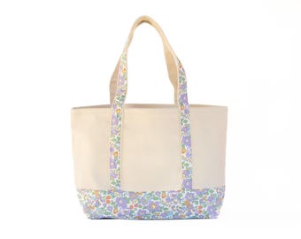 Liberty of London Tote Bag / Medium Size Tote Bag / Cotton Canvas Tote Bag / Handmade tote bag / Women's Tote bag / Liberty Betsy Purple