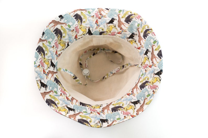 Liberty of London Summer Bucket Hat / Sun Hat / Toddler Bucket Hat / Baby Bucket Hat / Children Sun Hat / Queue for the Zoo image 3