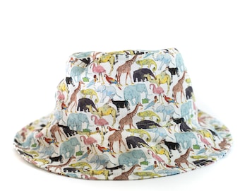 Liberty of London Summer Bucket Hat / Sun Hat / Toddler Bucket Hat / Baby Bucket Hat / Children Sun Hat / Queue for the Zoo