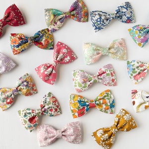 Liberty of London Bow Hair Clip, hair bows, Floral Fabric Hair Bows, Toddler Hair Clip,  Hair Accessories Liberty, Bow with Alligator Clip