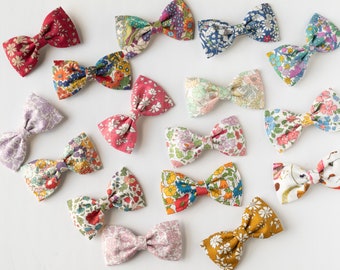 Liberty of London Bow Hair Clip, hair bows, Floral Fabric Hair Bows, Toddler Hair Clip,  Hair Accessories Liberty, Bow with Alligator Clip